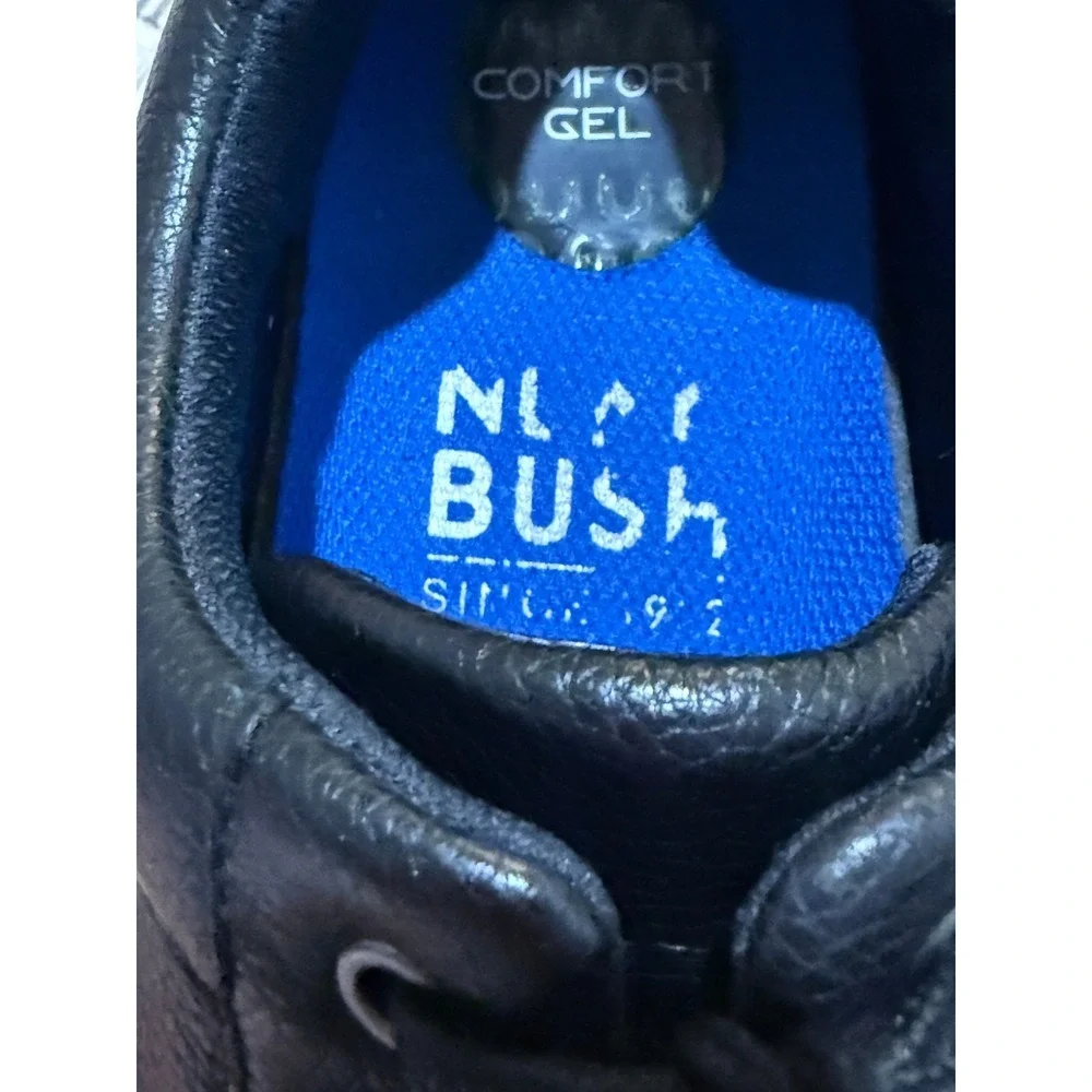 Nunn Bush Mens 10 Wide Black Leather Comfort Gel Oxford Shoes